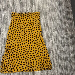 Madewell Mustard A-Line Skirt with Black Dots
